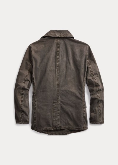 Chaquetas Ralph Lauren Hombre Negros - Washed Canvas - LTJFP6145
